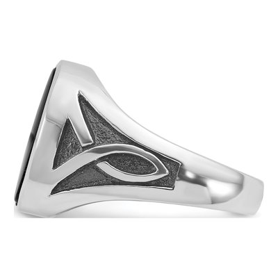 Men's 14K White Gold Oval Onyx Ring Mounting – view 5