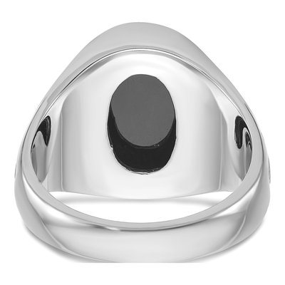 Men's 14K White Gold Oval Onyx Ring Mounting – view 7