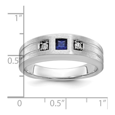 Men's 14K White Gold Diamond Sapphire Ring Mounting – view 3