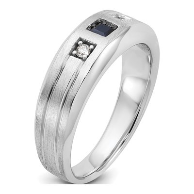 Men's 14K White Gold Diamond Sapphire Ring Mounting – view 8
