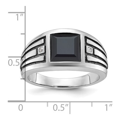 Men's 14K White Gold Onyx Diamond Ring Mounting – view 3