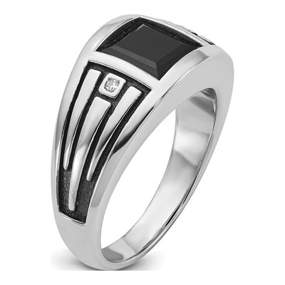 Men's 14K White Gold Onyx Diamond Ring Mounting – view 8