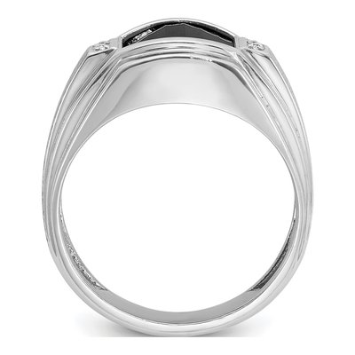 Men's 14K White Gold Onyx Diamond Ring Mounting – view 2