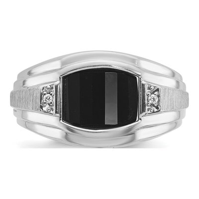 Men's 14K White Gold Onyx Diamond Ring Mounting – view 6