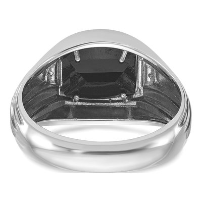 Men's 14K White Gold Onyx Diamond Ring Mounting – view 7