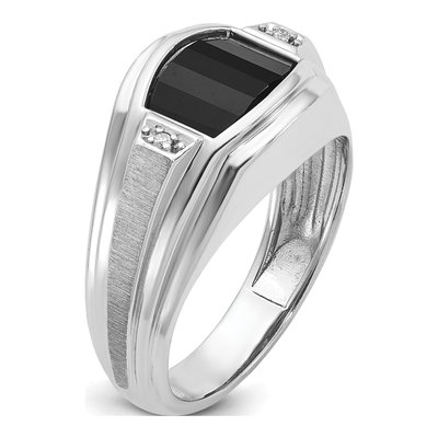 Men's 14K White Gold Onyx Diamond Ring Mounting – view 8