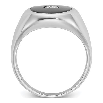Men's 14K White Gold Onyx Diamond Ring Mounting – view 2