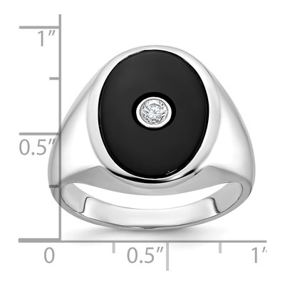 Men's 14K White Gold Onyx Diamond Ring Mounting – view 3