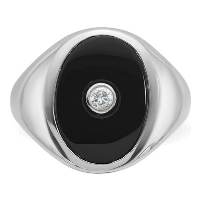 Men's 14K White Gold Onyx Diamond Ring Mounting – view 6