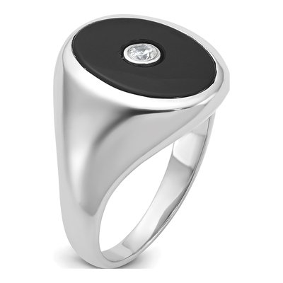 Men's 14K White Gold Onyx Diamond Ring Mounting – view 8