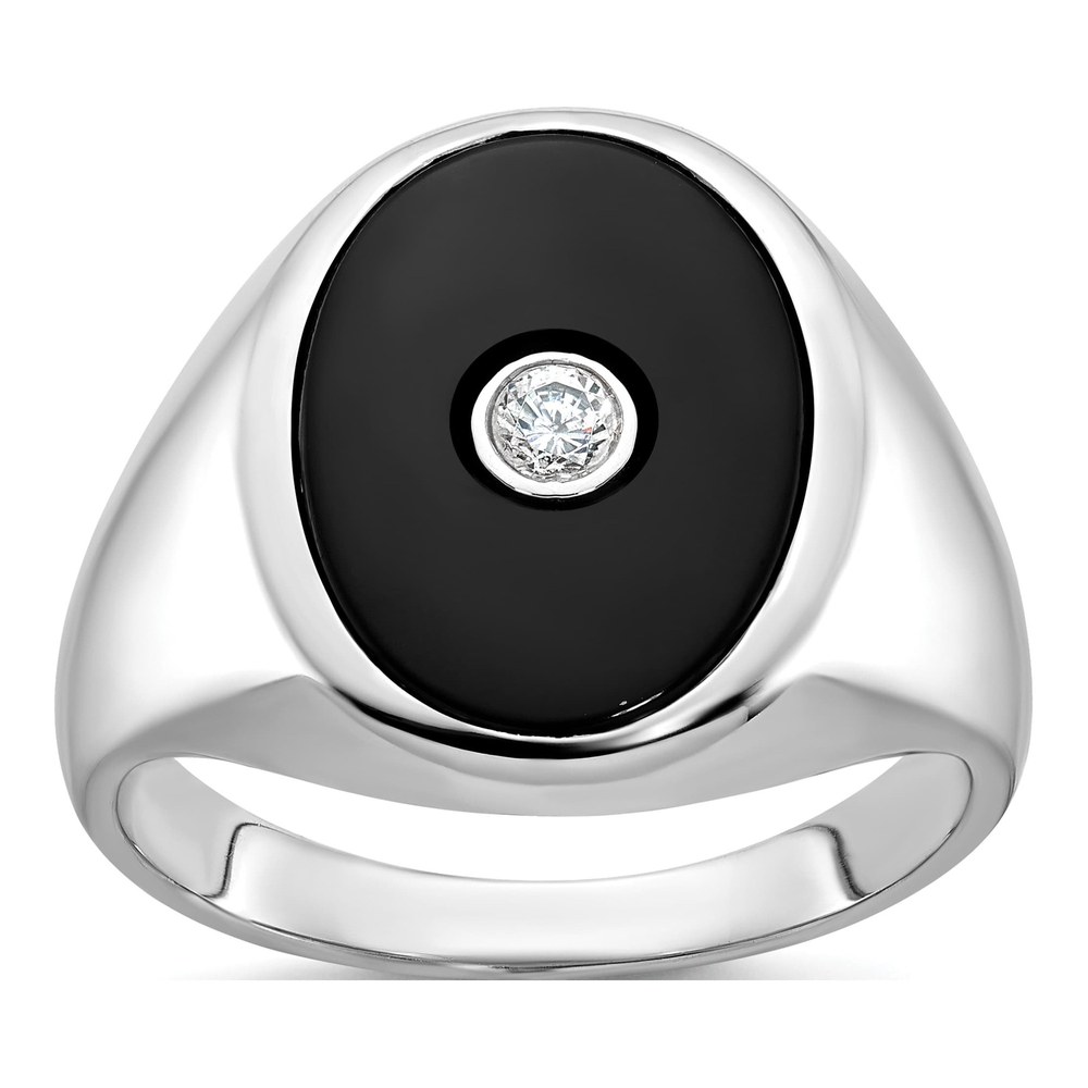 Men's 14K White Gold Onyx Diamond Ring Mounting