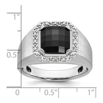 Men's 14K White Gold Onyx Diamond Ring Mounting – view 3