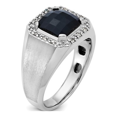 Men's 14K White Gold Onyx Diamond Ring Mounting – view 8