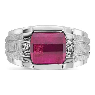 Men's 14K White Gold Barrel Diamond Ring Mounting – view 6