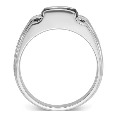 Men's 14K White Gold 3.26 ct tw Lab-Created Ruby & Diamond Barrel Ring – view 2
