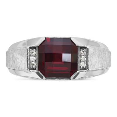 Men's 14K White Gold Cushion Ring Mounting – view 6