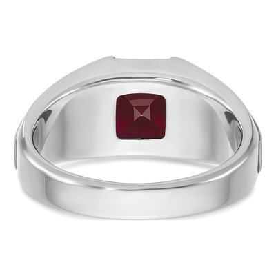 Men's 14K White Gold Cushion Ring Mounting – view 7