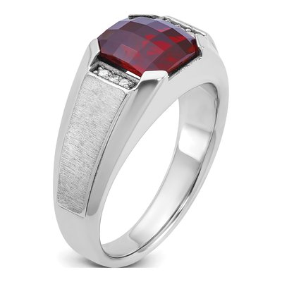 Men's 14K White Gold Cushion Ring Mounting – view 8