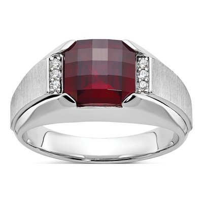 Men's 14K White Gold Cushion Ring Mounting