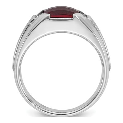 Men's 14K White Gold 1/20 ct tw Diamond Cushion Ring – view 2