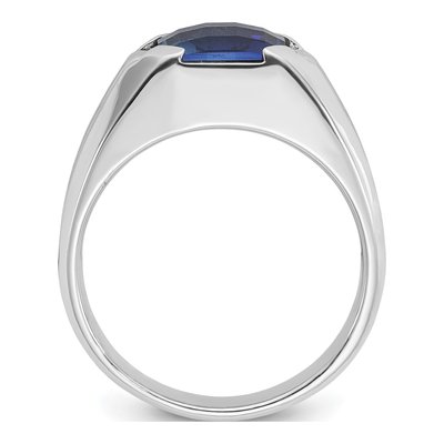 Men's 14K White Gold Sapphire Diamond Ring Mounting – view 2