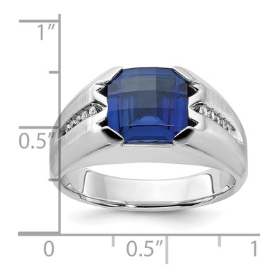 Men's 14K White Gold Sapphire Diamond Ring Mounting – view 3