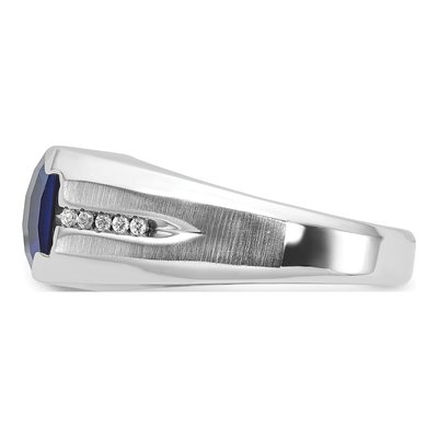 Men's 14K White Gold Sapphire Diamond Ring Mounting – view 5
