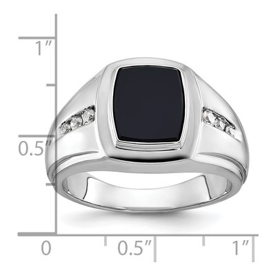 Men's 14K White Gold Onyx Diamond Ring Mounting – view 3
