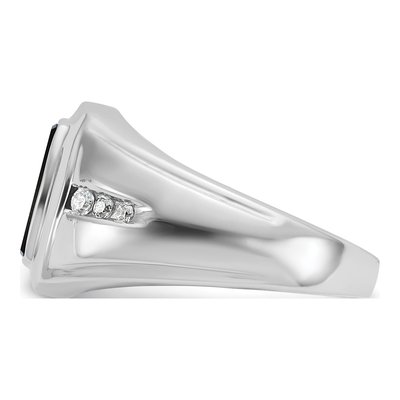 Men's 14K White Gold Onyx Diamond Ring Mounting – view 5