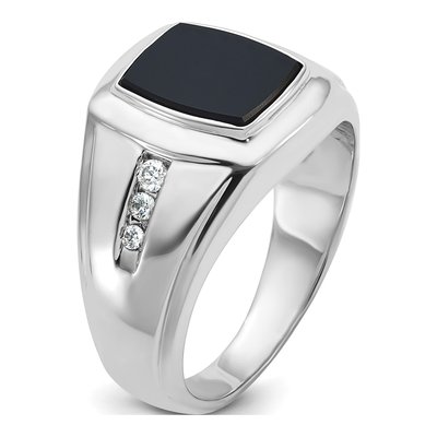 Men's 14K White Gold Onyx Diamond Ring Mounting – view 8