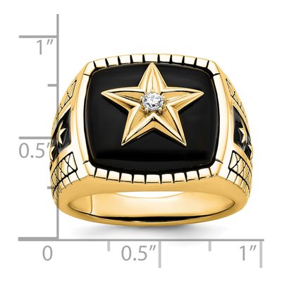 Men's 10K Yellow Gold Star Ring Mounting – view 3