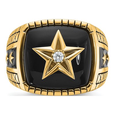 Men's 10K Yellow Gold Star Ring Mounting – view 6