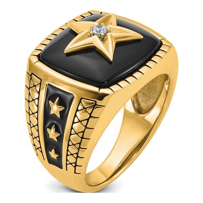 Men's 10K Yellow Gold Star Ring Mounting – view 8