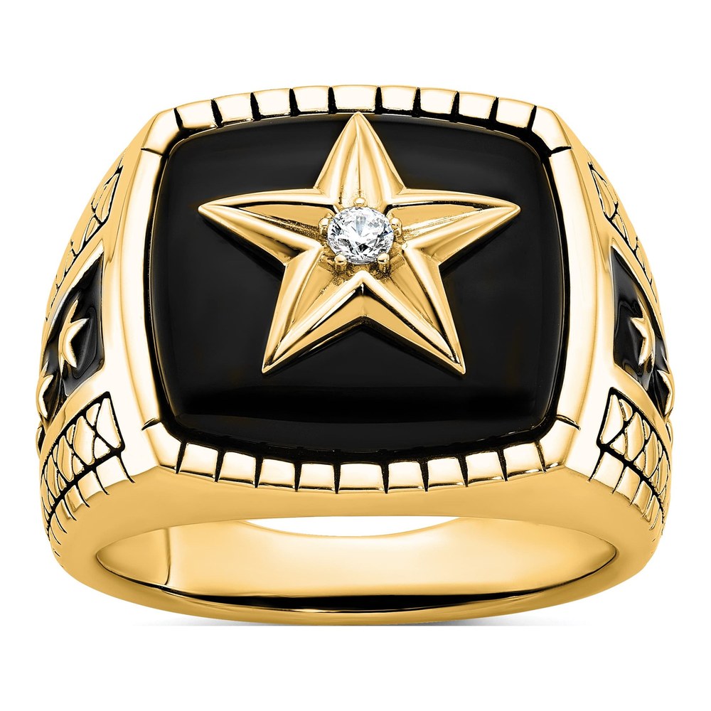 Men's 10K Yellow Gold Star Ring Mounting