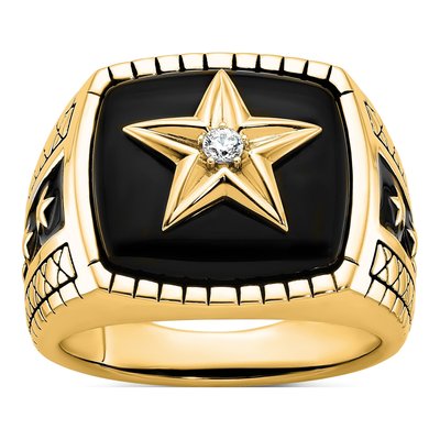 Men's 10K Yellow Gold Star Ring Mounting