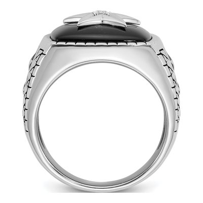 Men's 14K White Gold Onyx Star Ring Mounting – view 2