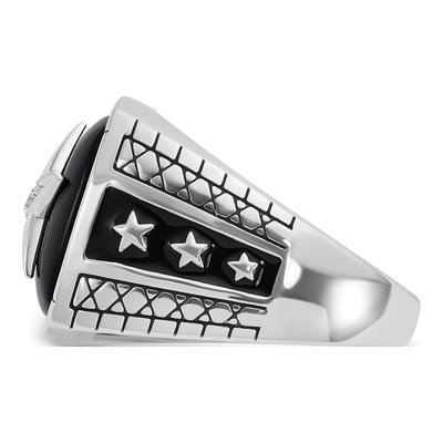 Men's 14K White Gold Onyx Star Ring Mounting – view 5