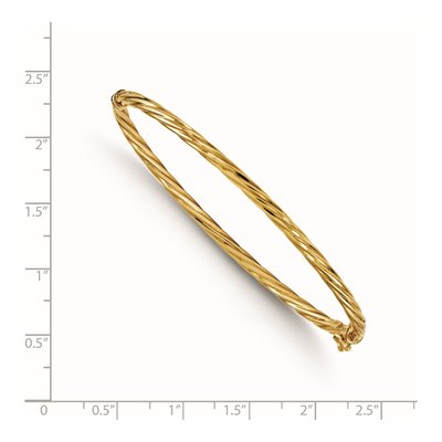 14K Yellow Gold Twisted Hinged Bangle Bracelet – view 4