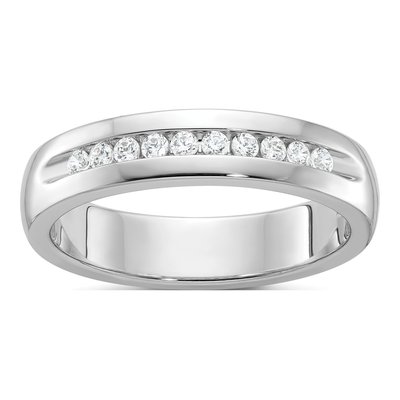 Men's 14K White Gold 10-Stone Diamond Ring Mounting