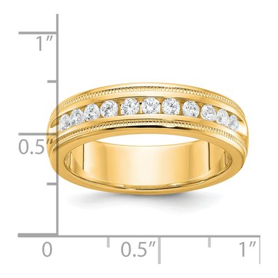 Men's 10K Yellow Gold 11-Stone Diamond Ring Mounting – view 2