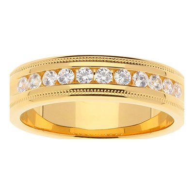 Men's 14K Yellow Gold 1/4 ct tw Diamond 11-Stone Ring