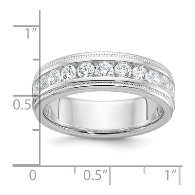 Men's 14K White Gold Diamond 11-Stone Ring Mounting – view 3