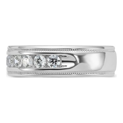 Men's 14K White Gold Diamond 11-Stone Ring Mounting – view 6
