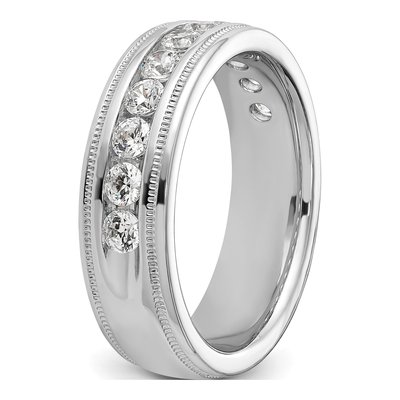 Men's 14K White Gold Diamond 11-Stone Ring Mounting – view 8