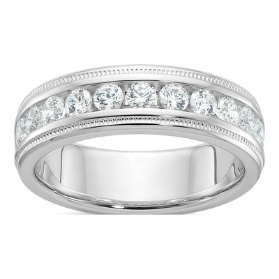 Men's 14K White Gold Diamond 11-Stone Ring Mounting