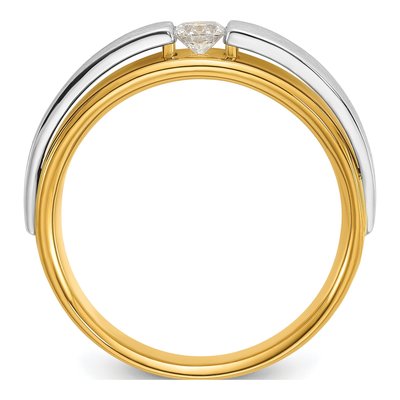 Men's 14K Two-Tone Gold 1/5 ct tw Diamond Solitaire Ring – view 2