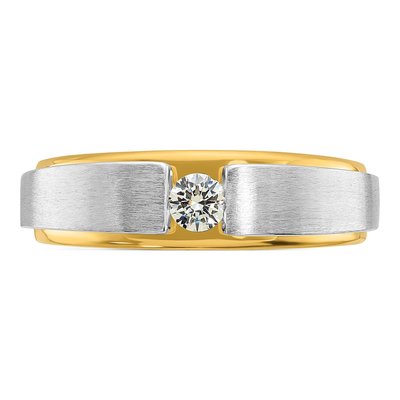 Men's 14K Two-Tone Gold 1/5 ct tw Diamond Solitaire Ring – view 4