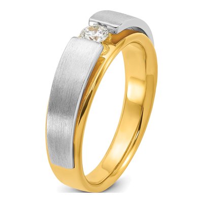 Men's 14K Two-Tone Gold 1/5 ct tw Diamond Solitaire Ring – view 6