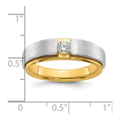 Men's 14K Two-Tone Gold 1/5 ct tw Diamond Solitaire Ring – view 7
