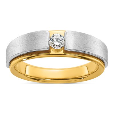 Men's 14K Two-Tone Gold 1/5 ct tw Diamond Solitaire Ring